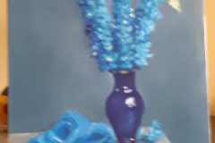 Цветочный букет в синих тонах